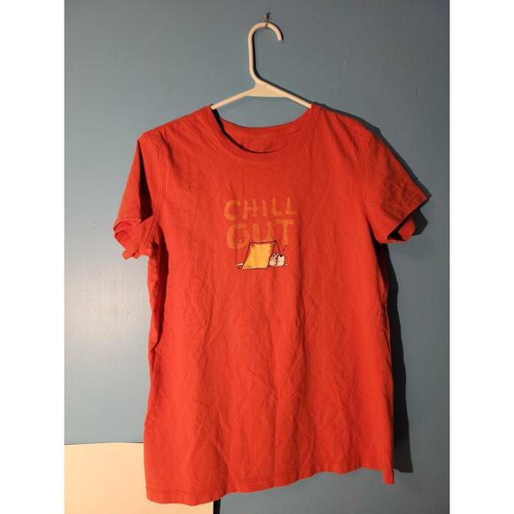L.L. Bean Womens Dog Graphic T Shirt Chill Out Size Small - Picture 3 of 8